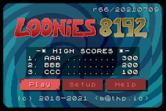 Loonies 8192 (Homebrew) — Title screen